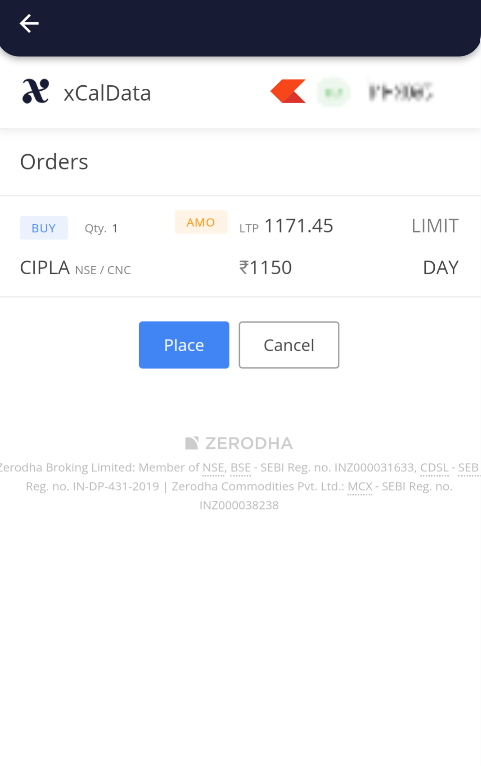 Zerodha Integration with xCalData