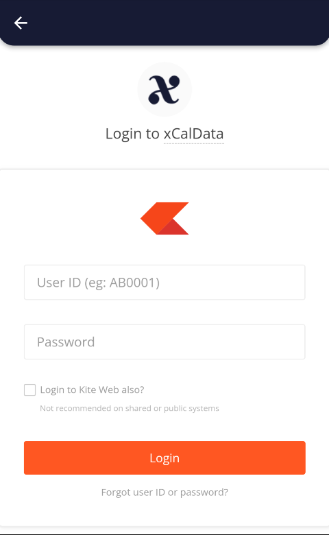 Zerodha Integration with xCalData zerodhalogin 2