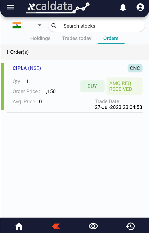 Zerodha Integration with xCalData zerodhaorder 1